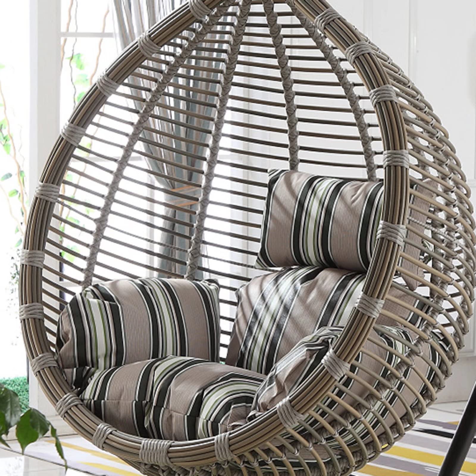 ERTsrhFD Hanging Chair Cushion Only, Swing Replacement, 8in Thick Anti-Deformation Hammock Cushions(Stripe)