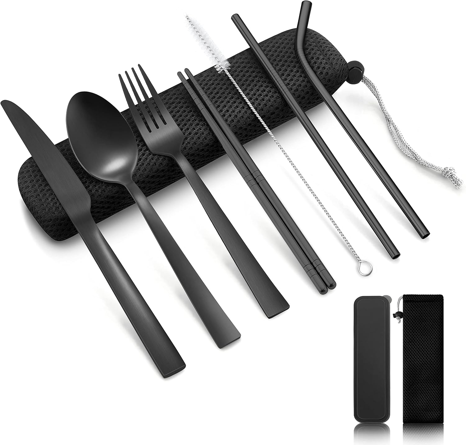 Travel Utensils with case, HaWare 9Piece Stainless Steel