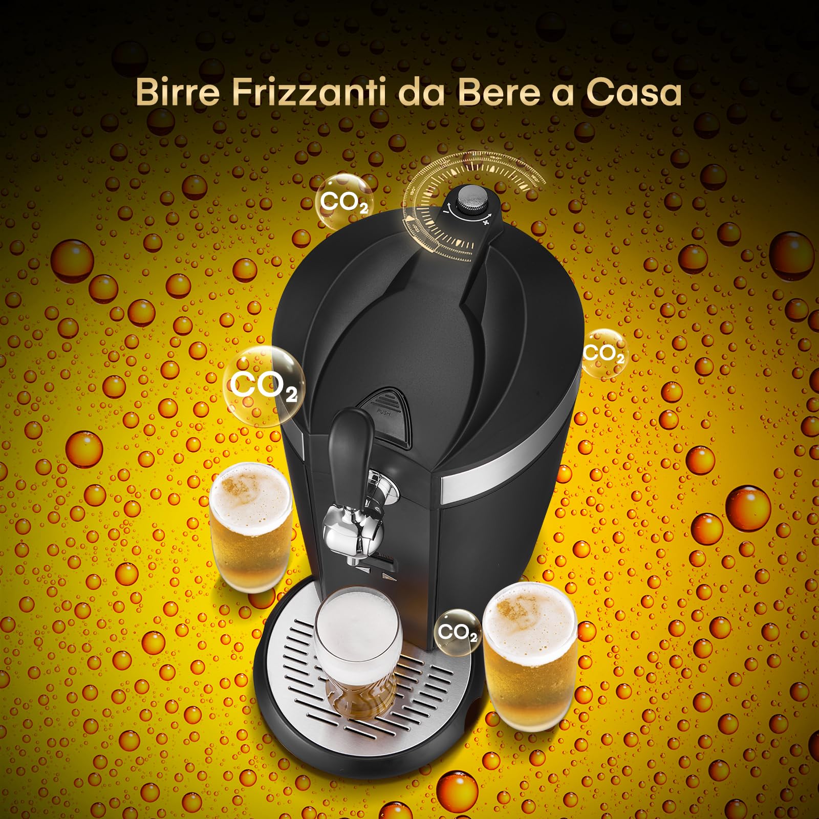 Spillatore di Birra, Impianto di spillatura per birra, Spillatore di Birra, Compatibile con Fusti Universali Pressurizzati/non Pressurizzati da 5L