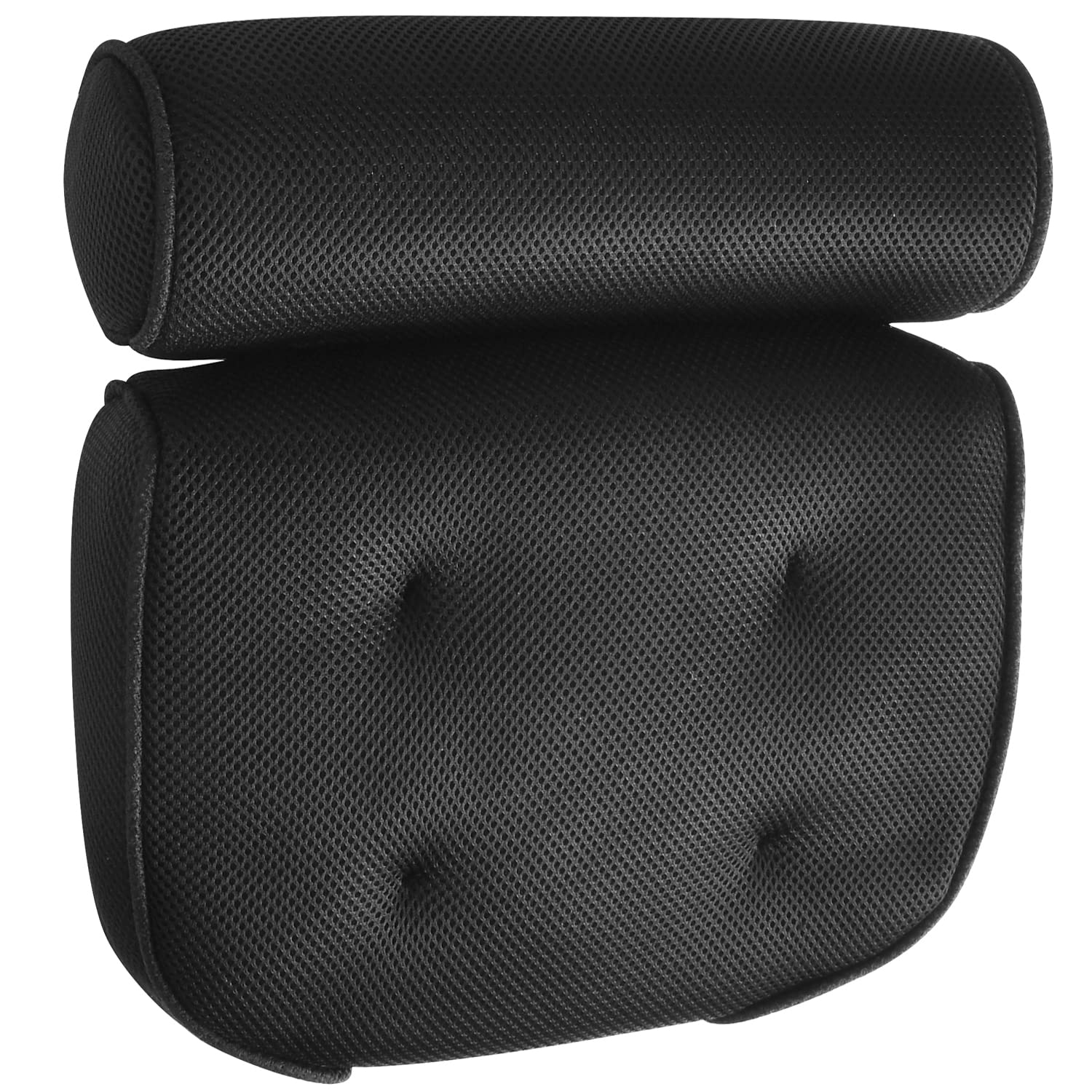 ALINK 3D Mesh Bath Pillow Spa Bathtub Pillow with 4 Suction Cups, Head, Neck, Back and Shoulder Support Bath Pillows for Hot Tub, Home Spa - Black