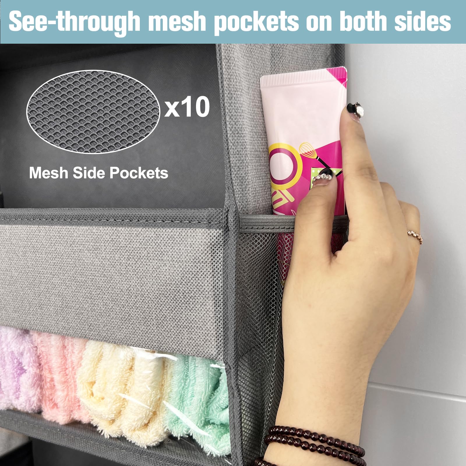 Organizer Da Appendere Per Documenti VERONLY - 6 Tasche Large 23 Cm, 128x35 Cm, Con Ganci Metallici E Portaetichette, Per Parete - 3