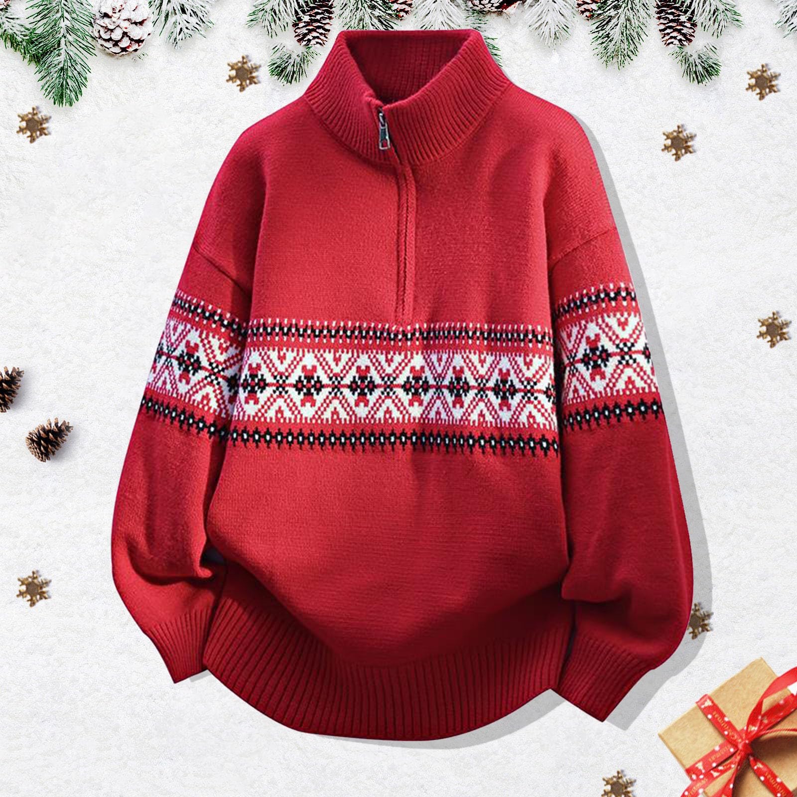 Abrigo de Punto Masculino para Invierno con Cuello semialto Manga Larga y diseño Grueso cómodo Estilo Casual Diario