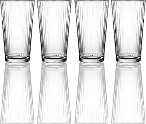 Miniatura 6 de Circleware Hill Street - Juego enorme de 10 vasos altos para beber, 15.75 onzas, vasos de base pesada para agua, cerveza, jugo, bar, decoración de