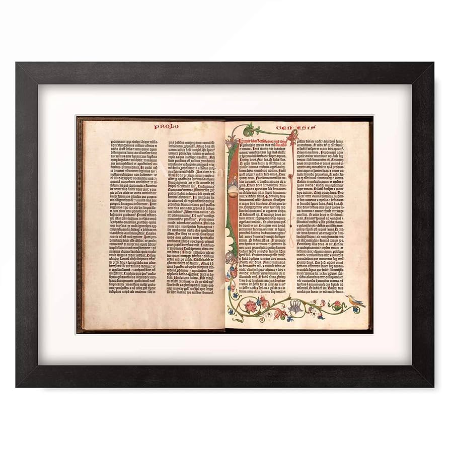 グーテンベルク聖書　グーテンベルグ聖書　複製　復刻　レプリカ　活版印刷　額装ずみ グーテンベルク聖書 グーテンベルグ聖書 複製 復刻 レプリカ