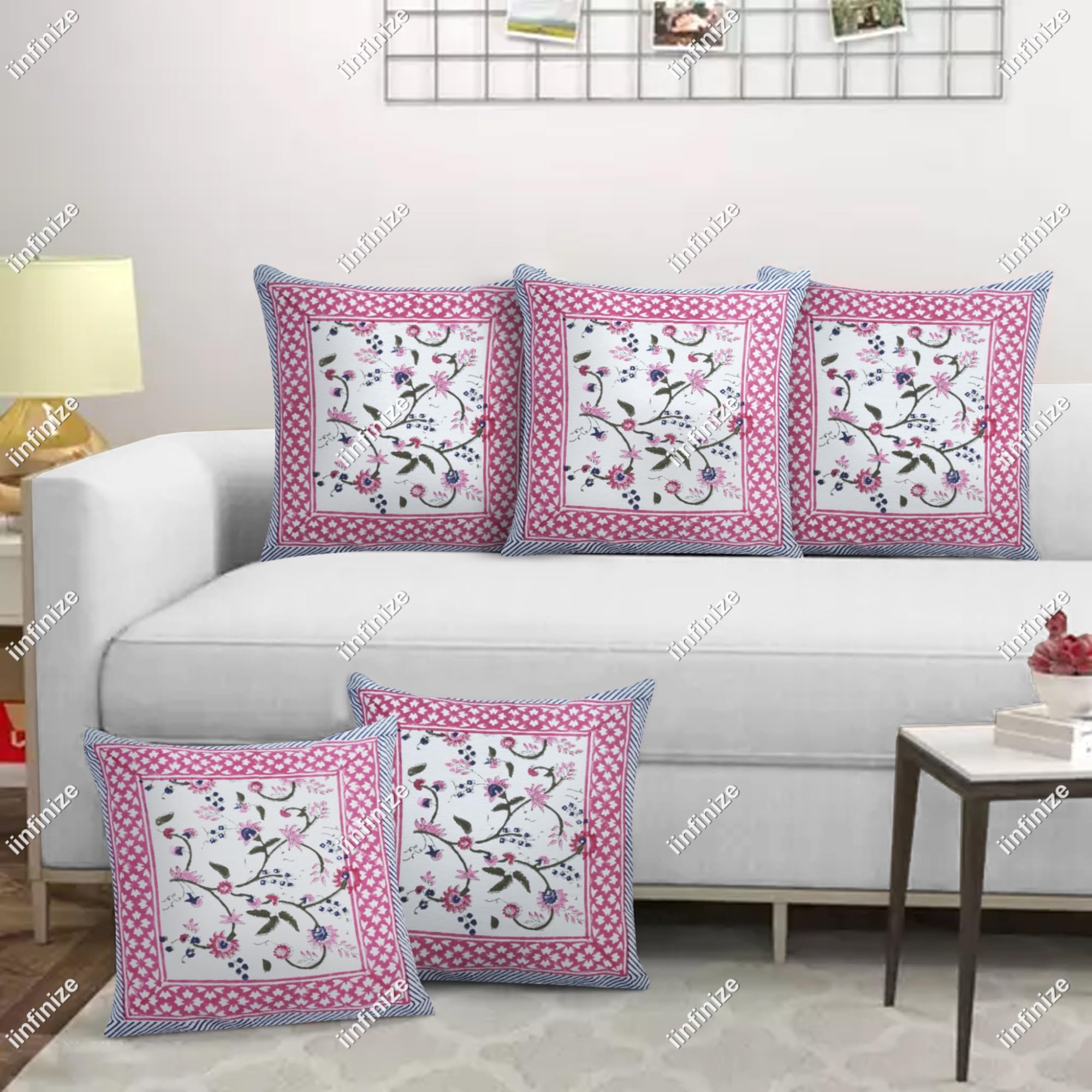 Housse de coussin bohème en coton 40x40 cm lot de 5 pour déco ethnique