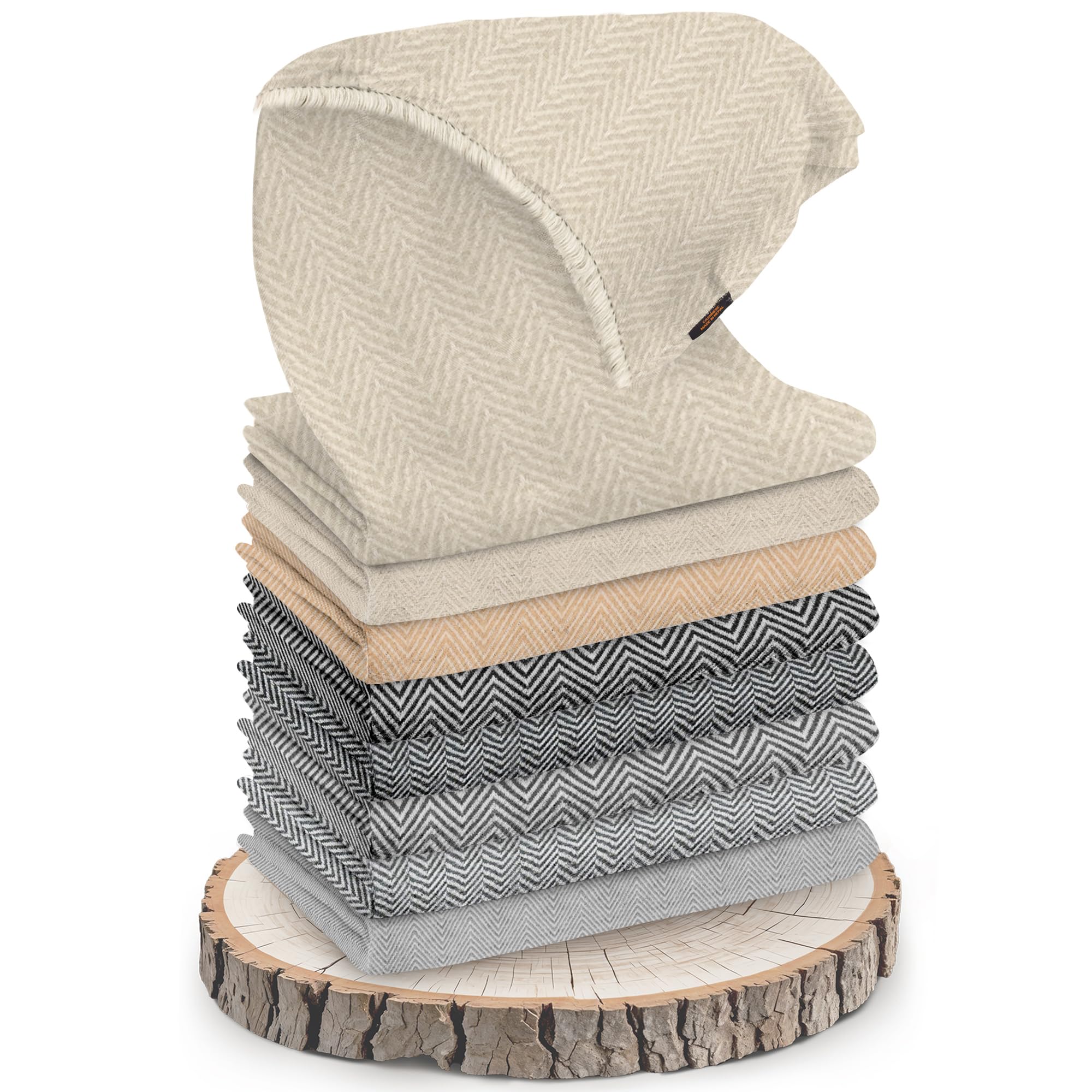 Sciarpa in Cashmere Unisex - Sciarpa Leggera in Lana di Cashmere per Donna e Uomo con Motivo a Spina di Pesce - Sciarpa Avvolgente Calda 68 x 190 cm, Sciarpa al Collo - Prodotto in Nepal