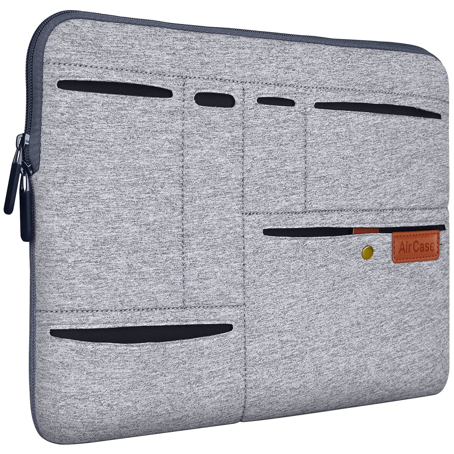 AirCase Protective Laptop Bag Sleeve with Pockets fits Upto 15.6" Laptop/MacBook, Wrinkle Free, Padded, Waterproof Light Neoprene case Cover Pouch, for Laptops, Men & Women, Grey- 6 Months Warranty (B08VRNNSRS) Amazon Price History, Amazon Price Tracker
