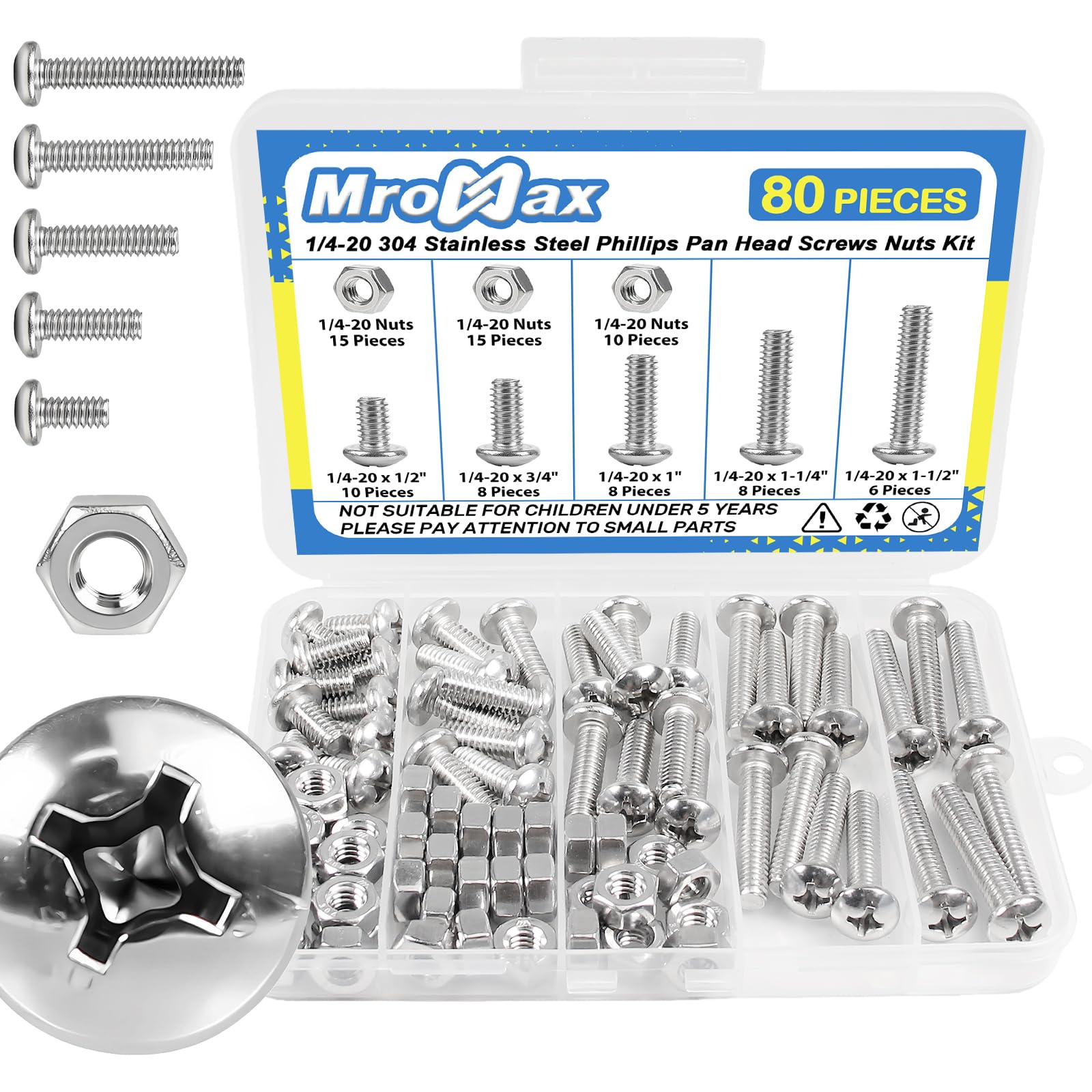 280pcs Machine Screws Kit - Nuts & Washers -9