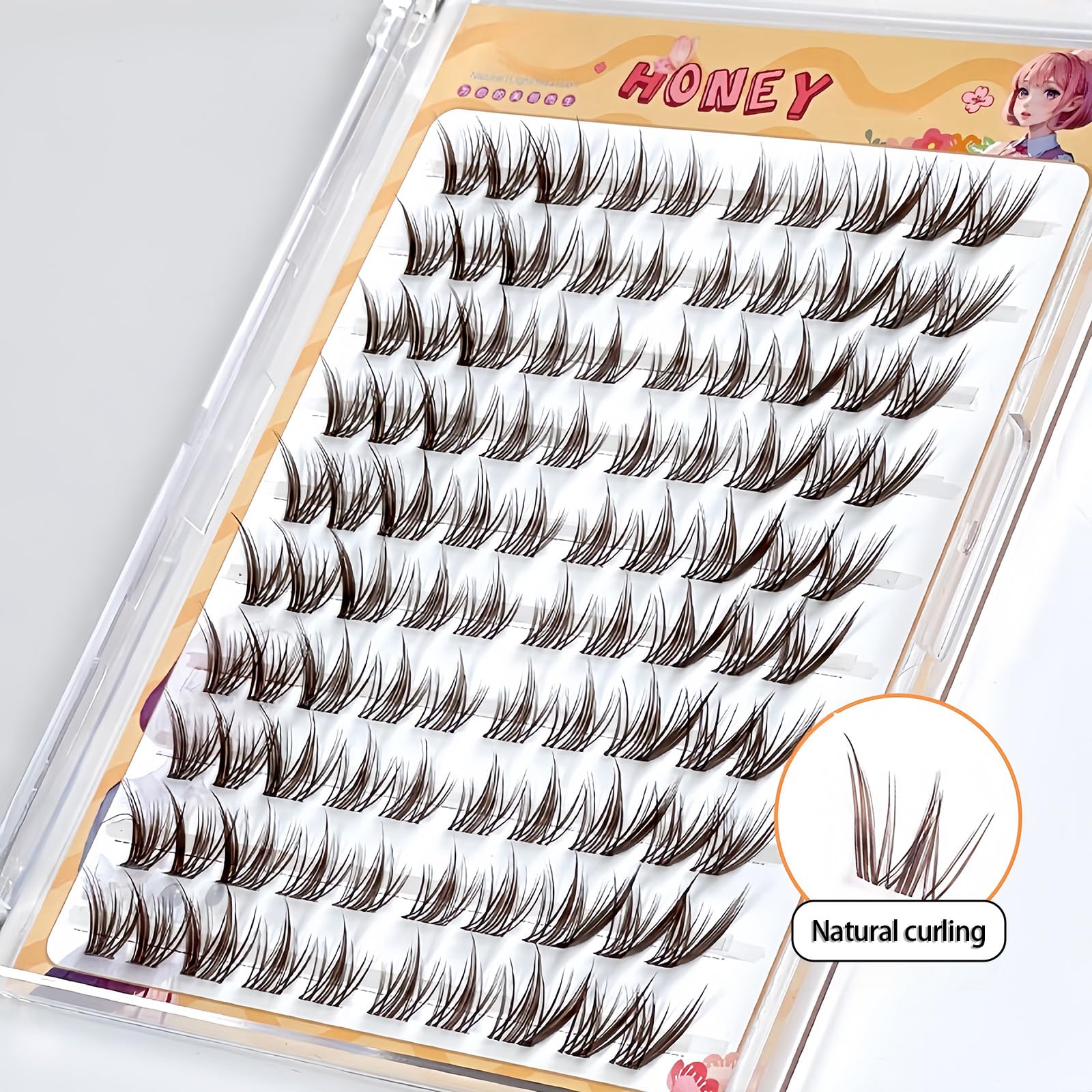 100Pcs Brown Cluster Lashes Wispy Individual Eyelashes Clusters,Curl Individual Lashes Extensions 8-16MM Fluffy Cluster Lash - Image 4