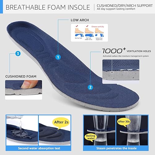 Miniatura 6 de HKR Zapatos para caminar de mujer con soporte de arco, antideslizantes, para trabajo, parte superior de punto transpirable, ligeros para fascitis