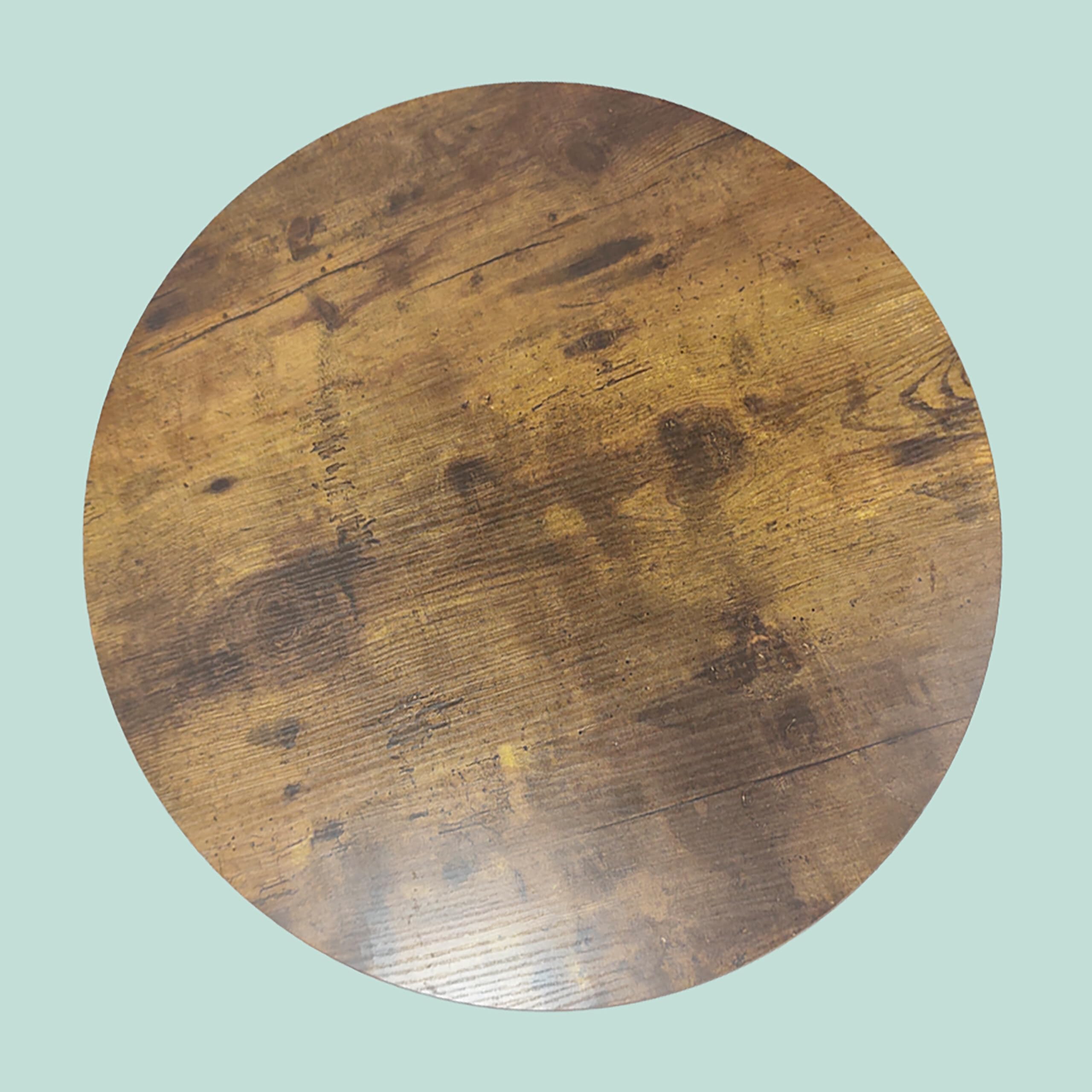 Relaxdays Tavolino Rotondo con 2 Ripiani, Effetto Legno e Metallo, HxD: 55x55 cm, Marrone Scuro/Nero