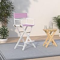 Vista 261 de Casual Home - Silla de director de 30 in, marco blanco, con lona color blanco, altura de barra