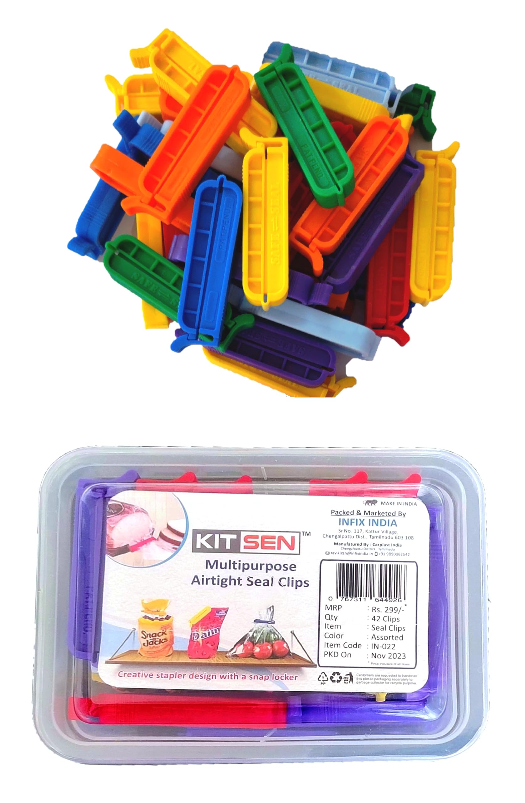 KITSEN 42 Pcs Multipurpose Airtight Seal Clips, Bag Clip, Packet Sealers Packed in a Box (Multi Color) (B08KZRPLTY) Amazon Price History, Amazon Price Tracker