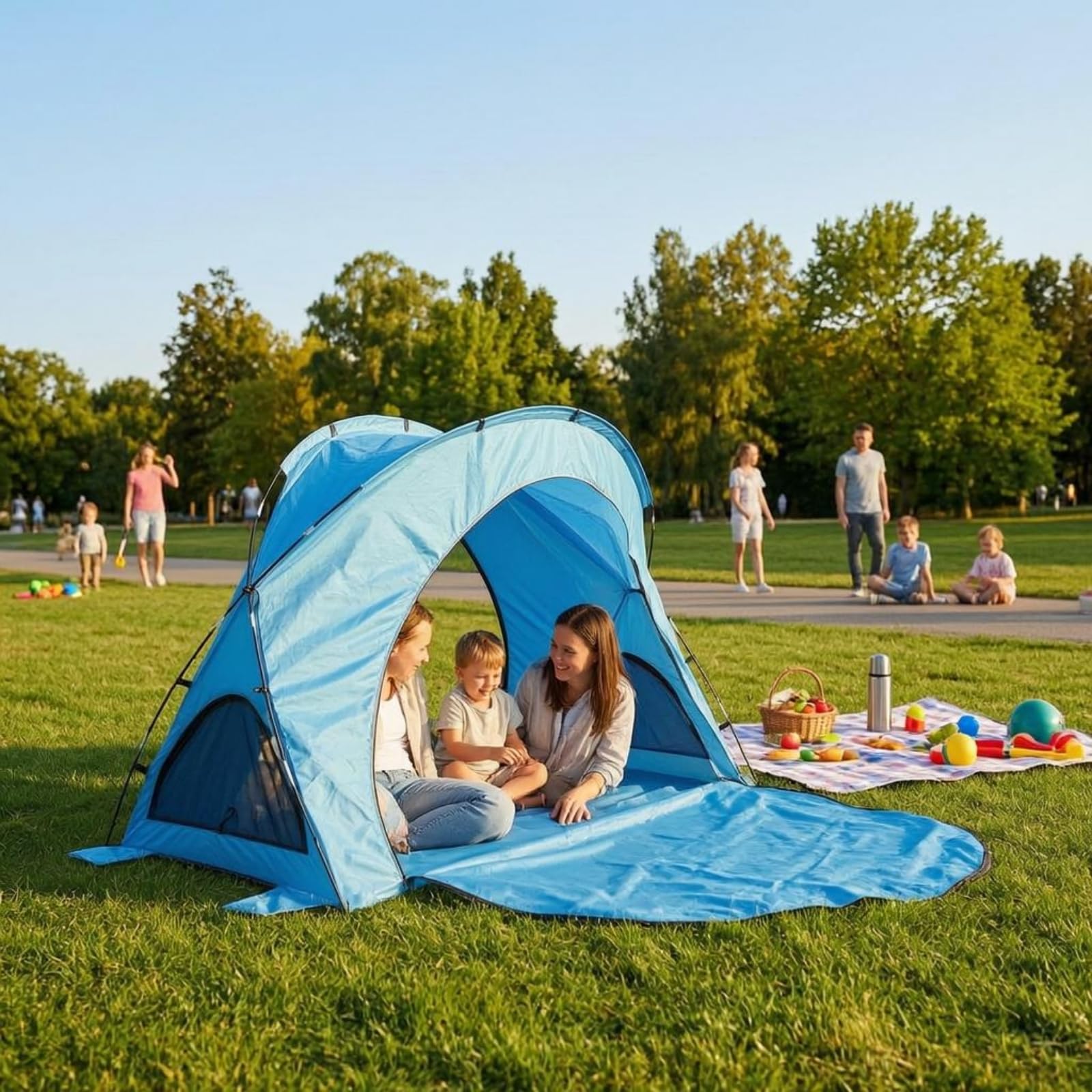 kowaku Tenda da Campeggio a Cupola per 2 Persone Tenda Campeggio Rifugio Esterno Igloo Poliestere con Aerazione in Estensione Anteriore Adatta per Campeggio Picnic Giardino Viaggi Weekend