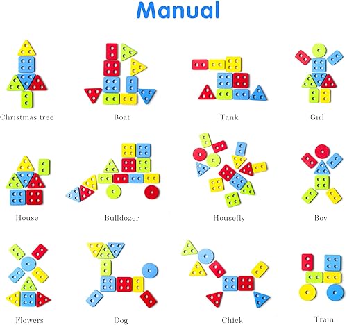 Miniatura 5 de BettRoom Juguetes para niños pequeños de 3 4 a 5 6 años de madera educativos preescolar reconocimiento de color tablero geométrico bloques de