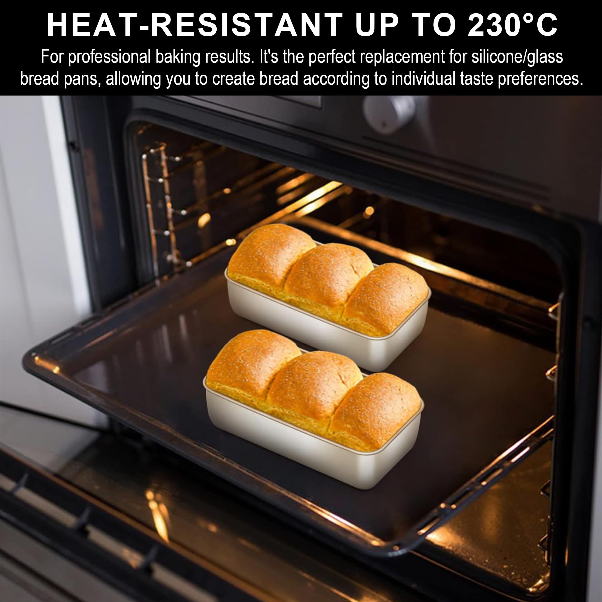 Moule à Pain en Acier Inoxydable 2 Pièces, Moule Rectangulaire 30 cm pour Pain et Gâteau, Moule à Pain Grillé Haute Qualité pour la Maison et la Boulangerie