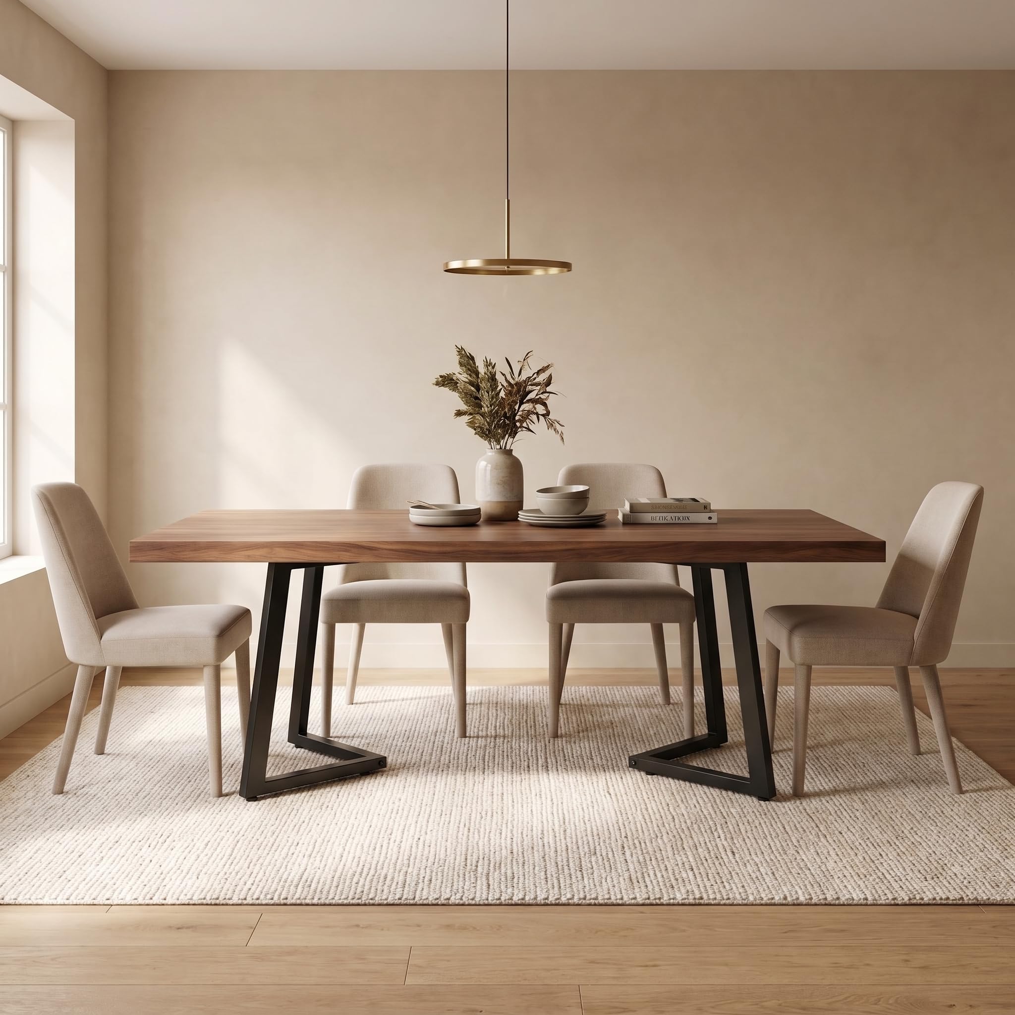 Pieds de Table Métal Noir 70 cm en V pour Table à Manger et Bureau