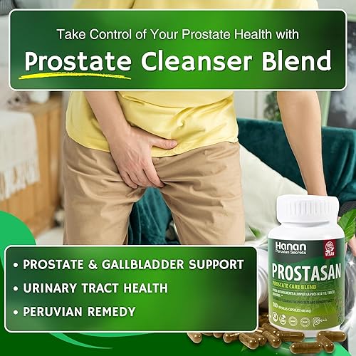 Miniatura 3 de Hanan Suplementos de próstata para hombres 100 cápsulas - Prostasan mezclado con Annatto, Humanpinta, garra de gato, cola de caballo y hierba de