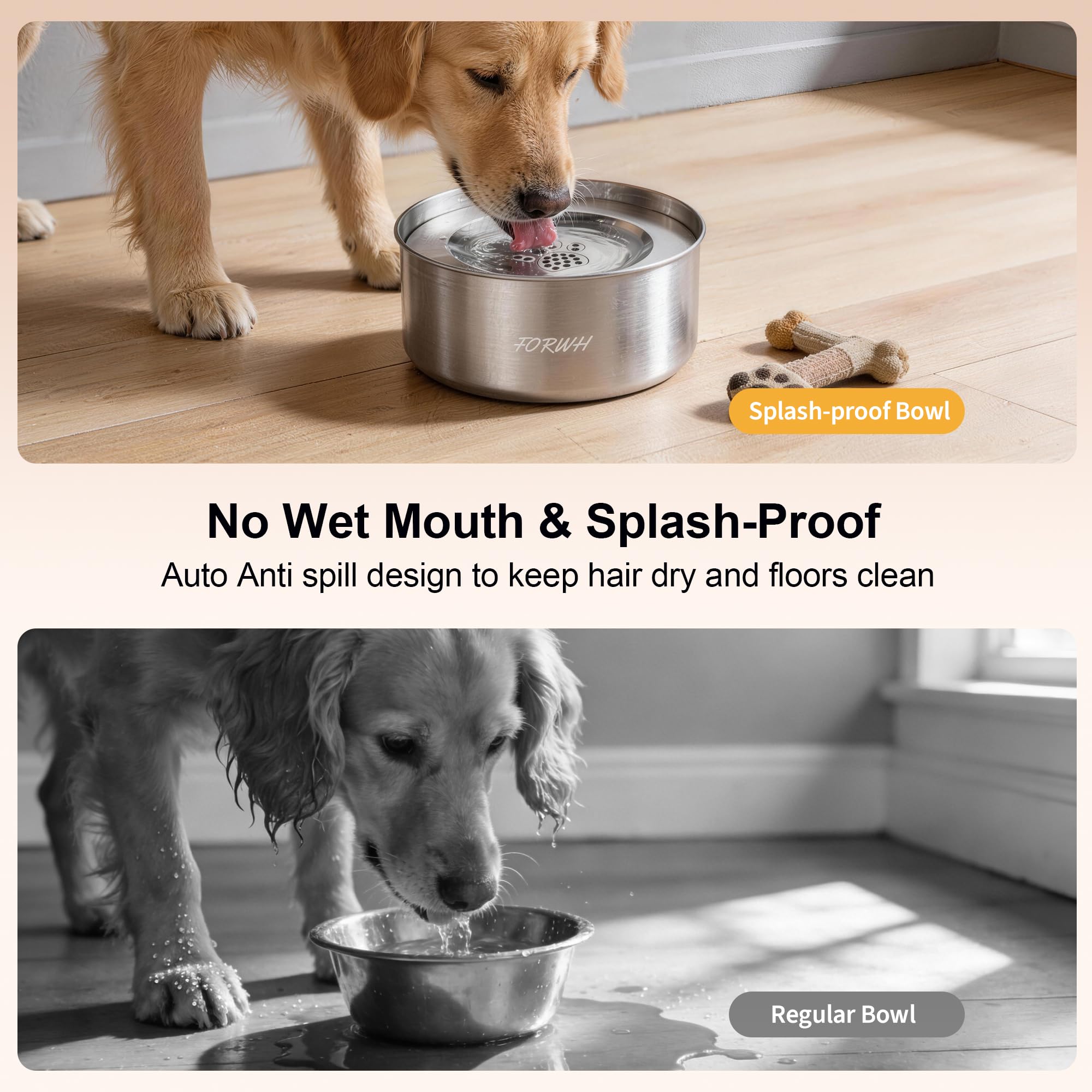 Pet Supplies : 304 Stainless Steel Dog Water Bowl No Spill, 101oz/3L Large  Capacity Pet Water Dispenser with Floating Disk, Non-Slip Slow Drink Feeder  for Cat, Anti-Gulping & Splash Proof for Travel,