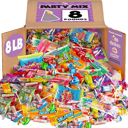 Dulces surtidos de fiesta, aprox. 4lb a granel: Fire Balls, airheads, jawbusters, laffy taffys, tootsie rolls y ¡muchas más de tus golosinas