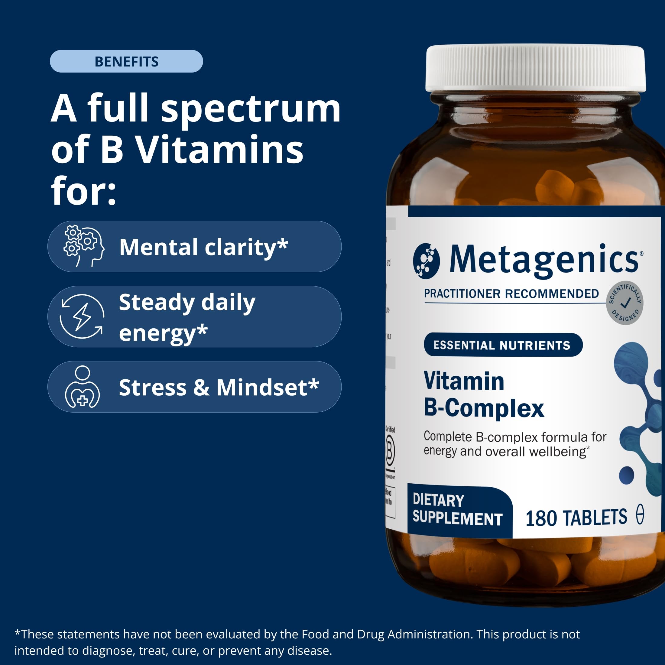 Metagenics Vitamin B-Complex Active B6 & B12 with Folate, 180 Tablets — Amazon image 3