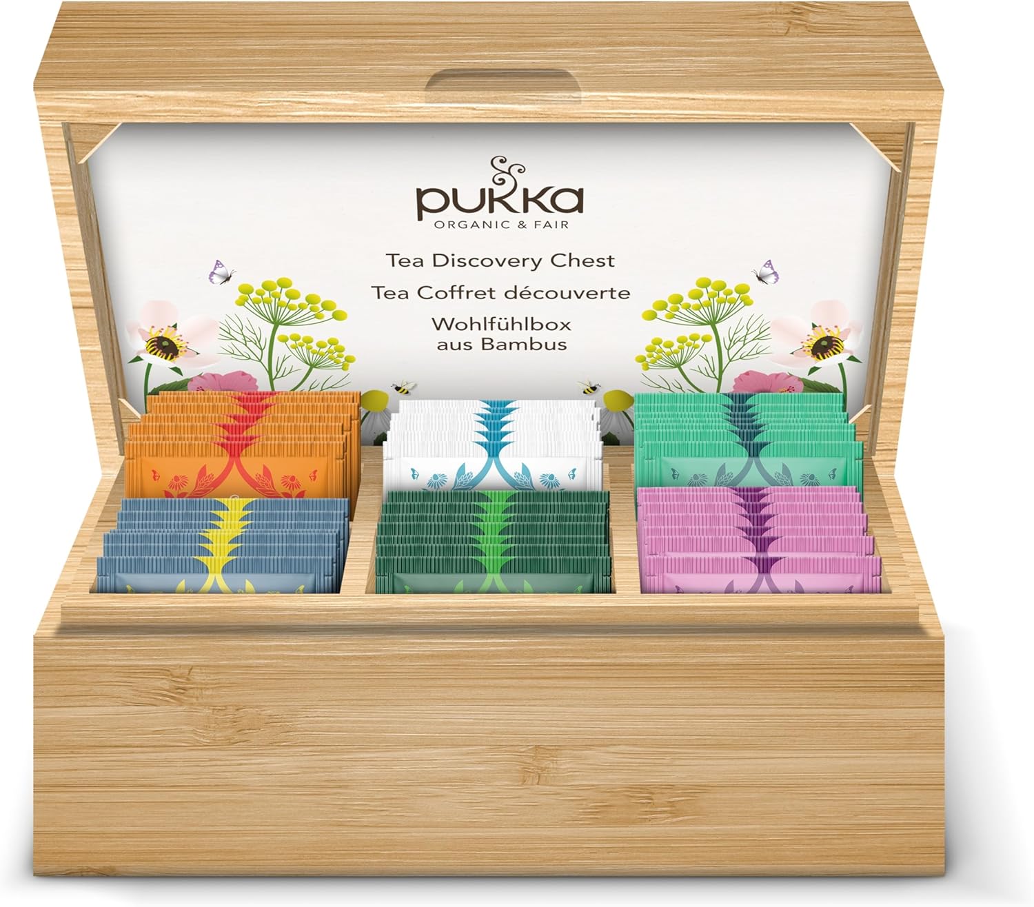 Pukka Discovery Chest Cofanetto con tisane riutilizzabile Regalo biologico 42 bustine 6 Gusti - Immagine 3