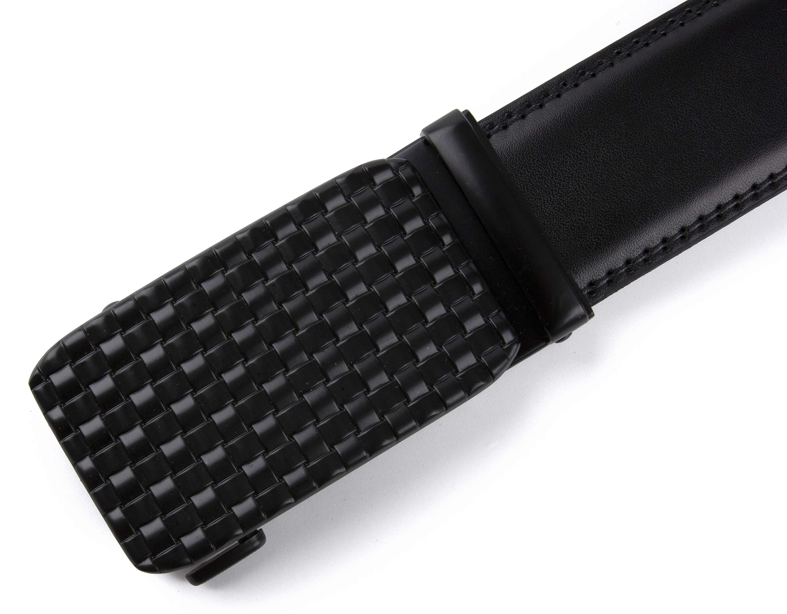 Contacts Genuine Leather Belt for Men with Autolock Buckle - Micro Adjustable Belt Fit Everywhere | Formal & Casual | Elegant Gift Box (06 Black)… 1