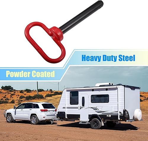 Miniatura 2 de X AUTOHAUX Pasador de horquilla y clip para mango de remolque de 58 x 4 pulgadas para cortacésped, remolque, barco, camión, bicicleta, tractor,