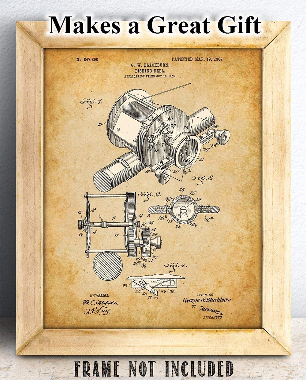Amazon.com: 1905 Fishing Reel Patent Print - Lake House and Cabin Wall Decor, Great Fishing Camp Display, Outdoor Beach Decor, Classic Gifts for Fisherman, 11x14 Unframed Art Print Poster : Home & Kitchen Amazon.com: 1905 Fishing Reel Patent Print - Lake House and Cabin Wall Decor, Great Fishing Camp Display, Outdoor Beach Decor, Classic Gifts for Fisherman, 11x14 Unframed Art Print Poster : Home & Kitchen