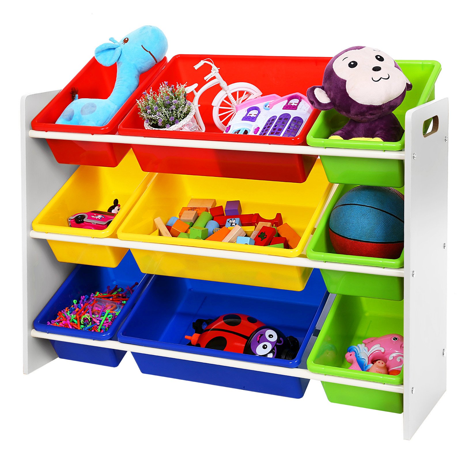 SONGMICS Toy Storage Unit 3Tier Toy Shelf with 9 Plastic Boxes GKR02W Buy Online in United