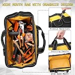 Tool Bag 13 Inch, 3 Pack Tool Bags For Men With Waterproof Hard Bottom, Heavy Duty Tool Bag Wide Mouth Tool Tote for Various Tools, Electrician Carpenter Mechanic