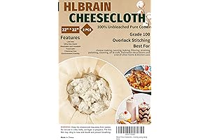 Precut Cheesecloth, 22" x 22", 2 Pieces, Grade 100 - for Cooking,...