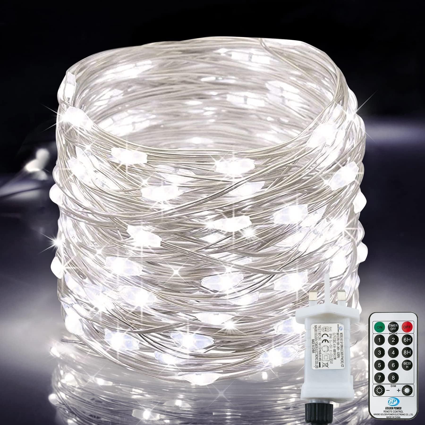 Lezonic Cool White 220Led Fairy Lights Plug In, 25M String Lights With Remote Timer Waterproof, Outdoor/Indoor Copper Wire Fairy Lights For Bedroom, Wedding, Party, Christmas Decorations (Cool White)
