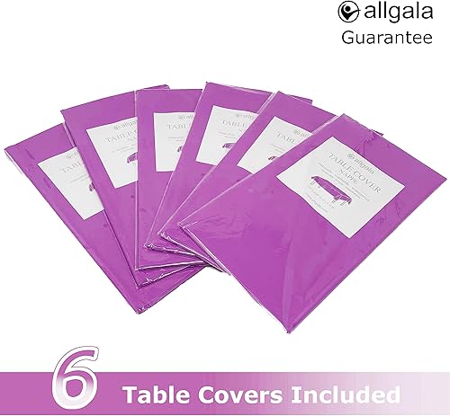 Miniatura 3 de allgala Mantel desechable a prueba de agua, paquete de 6 manteles de 54 x 108 pulgadas, fucsia, para fiesta, cumpleaños, boda, picnic, fiesta,