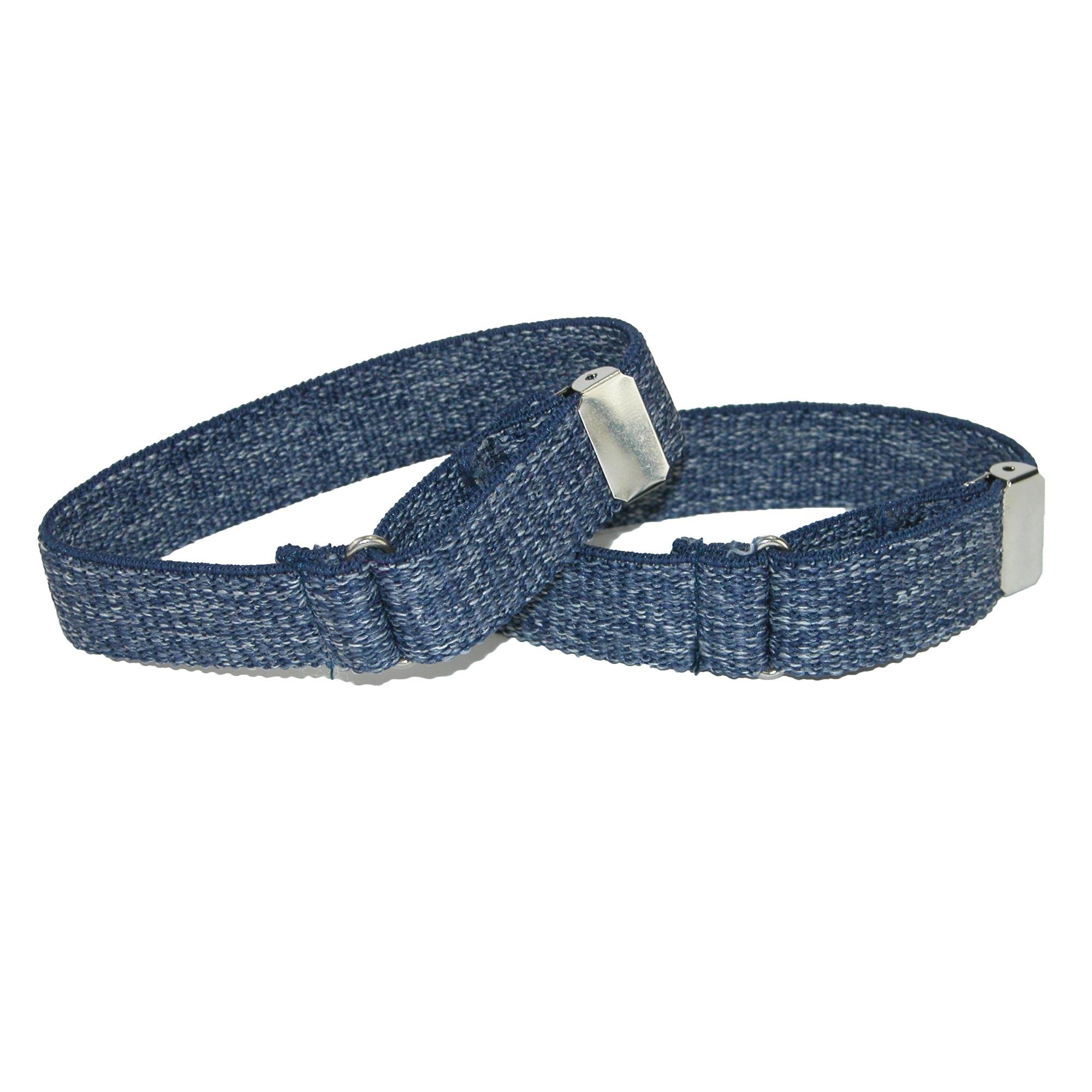 Ctm Men's Blue Elastic Denim Adjustable Armband Sleeve Garter,