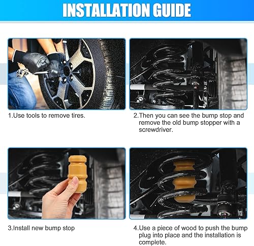 Miniatura 7 de X AUTOHAUX 52004295 Resorte helicoidal delantero para tope de tope de parachoques suspensión superior apto para Jeep Cherokee 1994-2001, paquete de 2