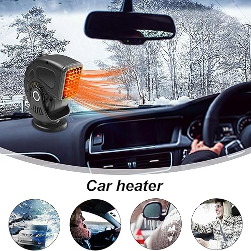 Miniatura 5 de Calentador portátil de coche de 12 V para calentador de coche que se conecta al encendedor de cigarrillos, antiniebla para parabrisas de automóvil