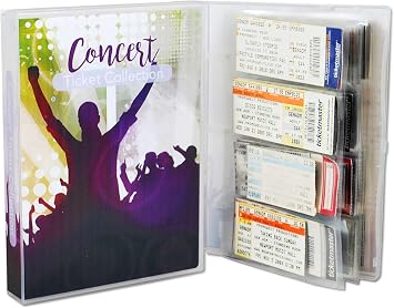 Concert Ticket Stub Collection Case - Holds 40-80 Stubs with Pages