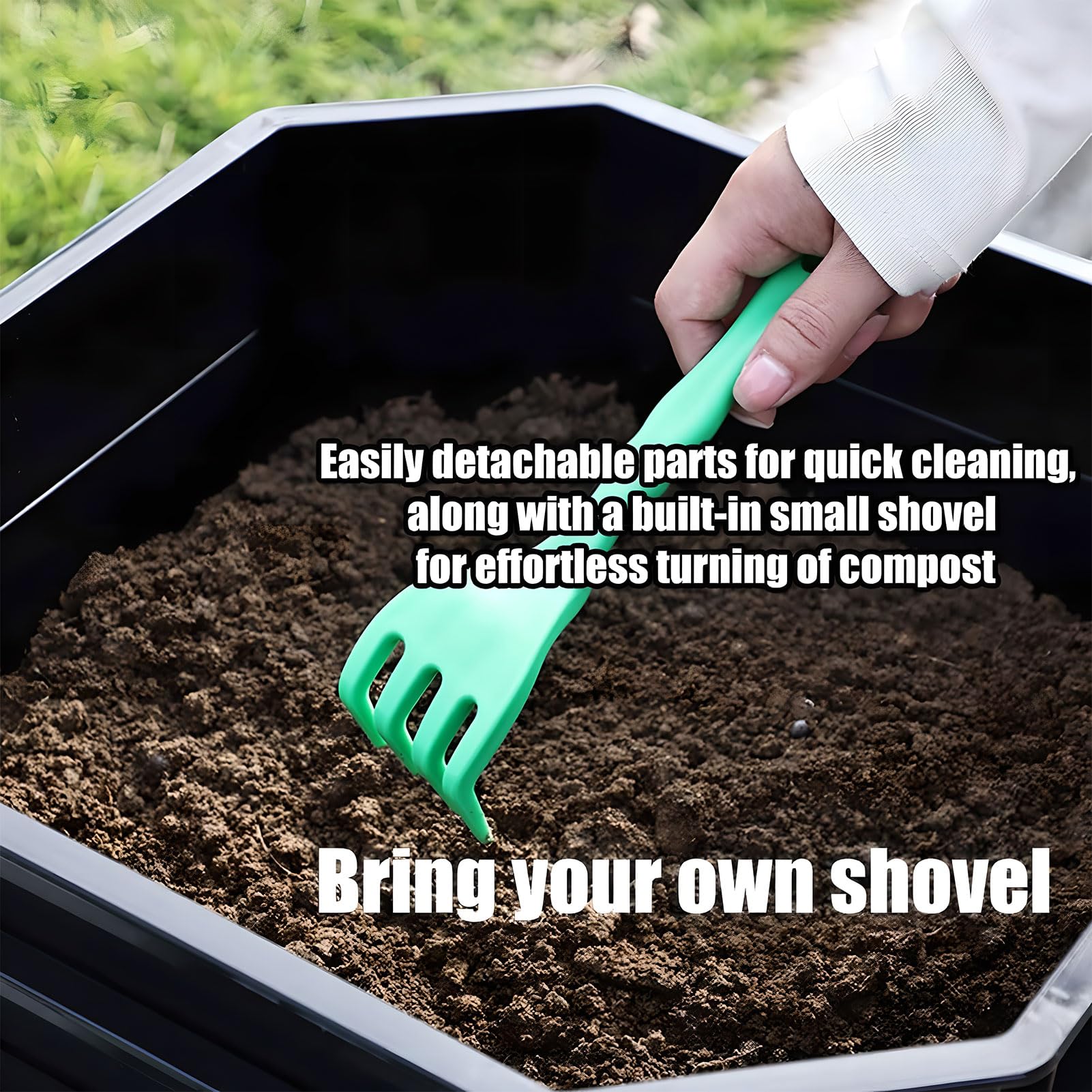 Wurm-Komposter-Set – 4-lagiger Gartenkomposteimer mit herausnehmbaren Tabletts, Belüftung und Wasserhahn-Design für effizientes Recycling von Gartenabfällen