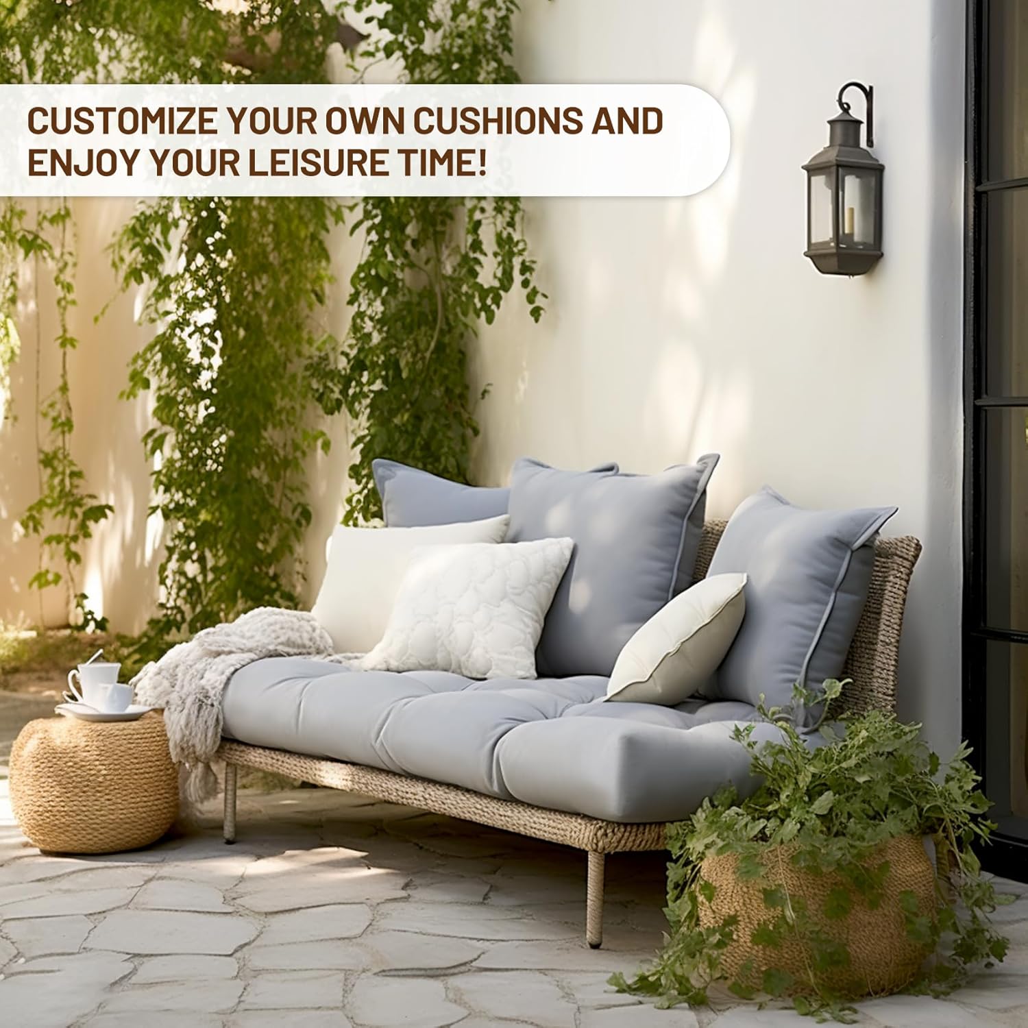 Custom Bench Cushions for Indoorr/Outdoor Furniture,Non-Slip Tufted Soft Window Bench Seat Cushion,Thick and Durable Kitchen Dining Bench Cushions