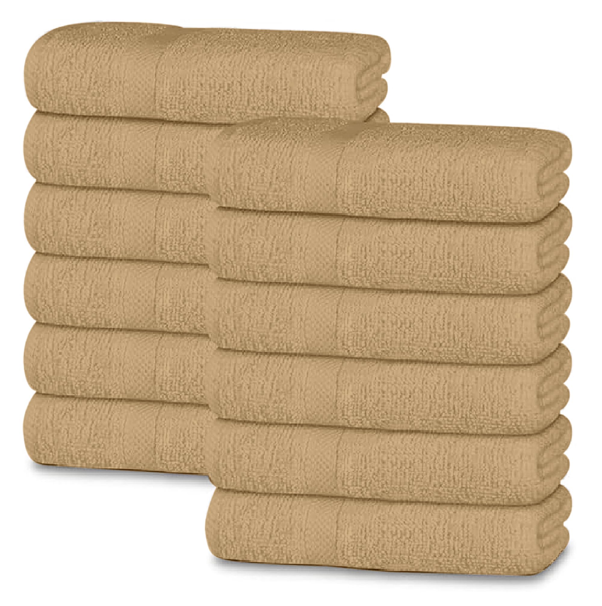 Opulent Dreams 100% Egyptian Cotton Towel Sets – Soft, Absorbent, Quick-Dry – Includes Bath Sheets, Bath Towels, Hand Towels, Flannels – Luxuriously Easy to Wash (Beige, Face Towel (Pack of 12))