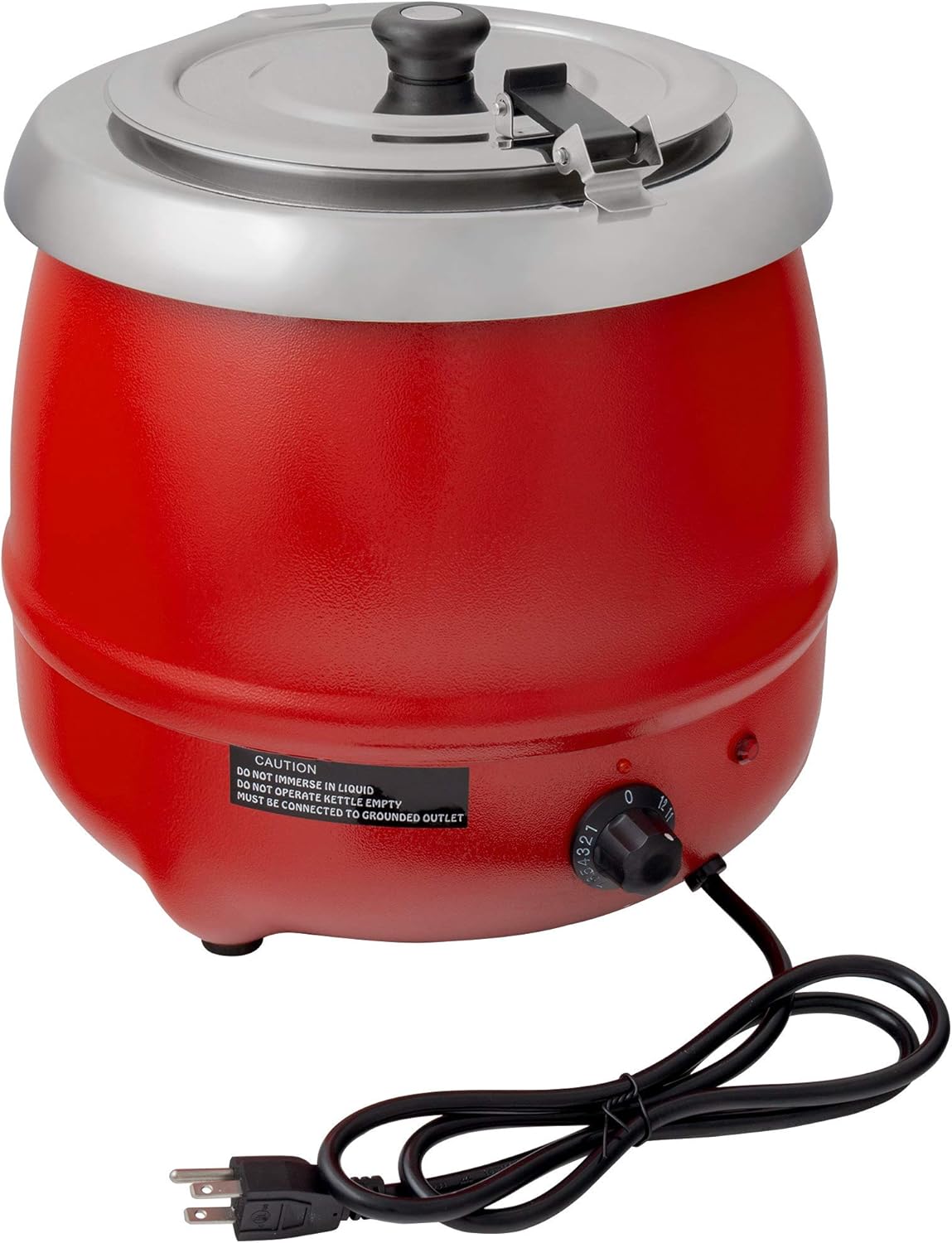 Soup Kettle Warmer,11 Qt. Round Red Countertop Food,120V
