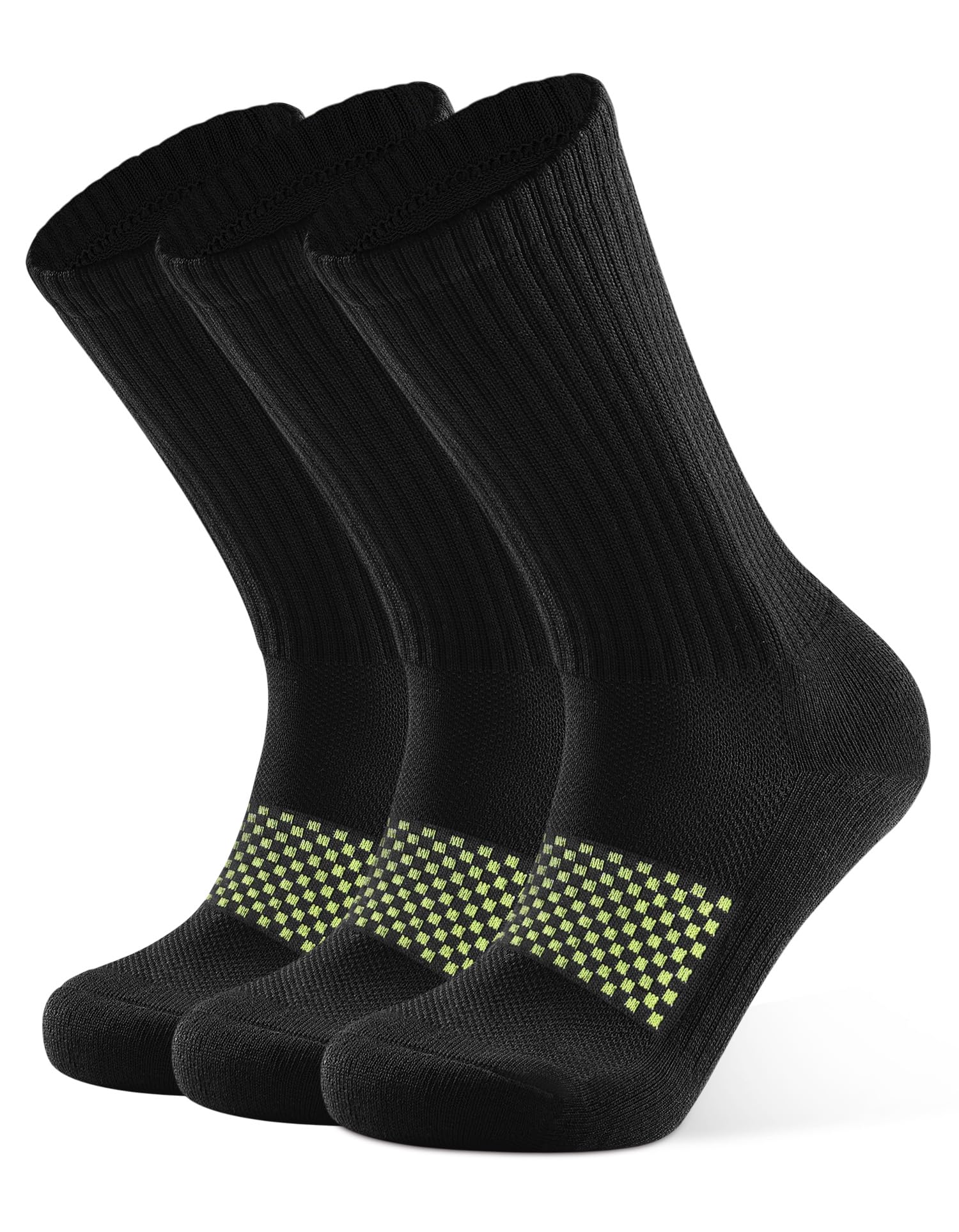 Mens Athletic Crew Socks Moisture Wicking Cushioned 3/6 Pairs