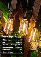 Vista 4 de Brightown - Cadena de luces solares para exteriores de 38 pies con control remoto, 16 bombillas LED inastillables, 3 modos de luz, impermeables