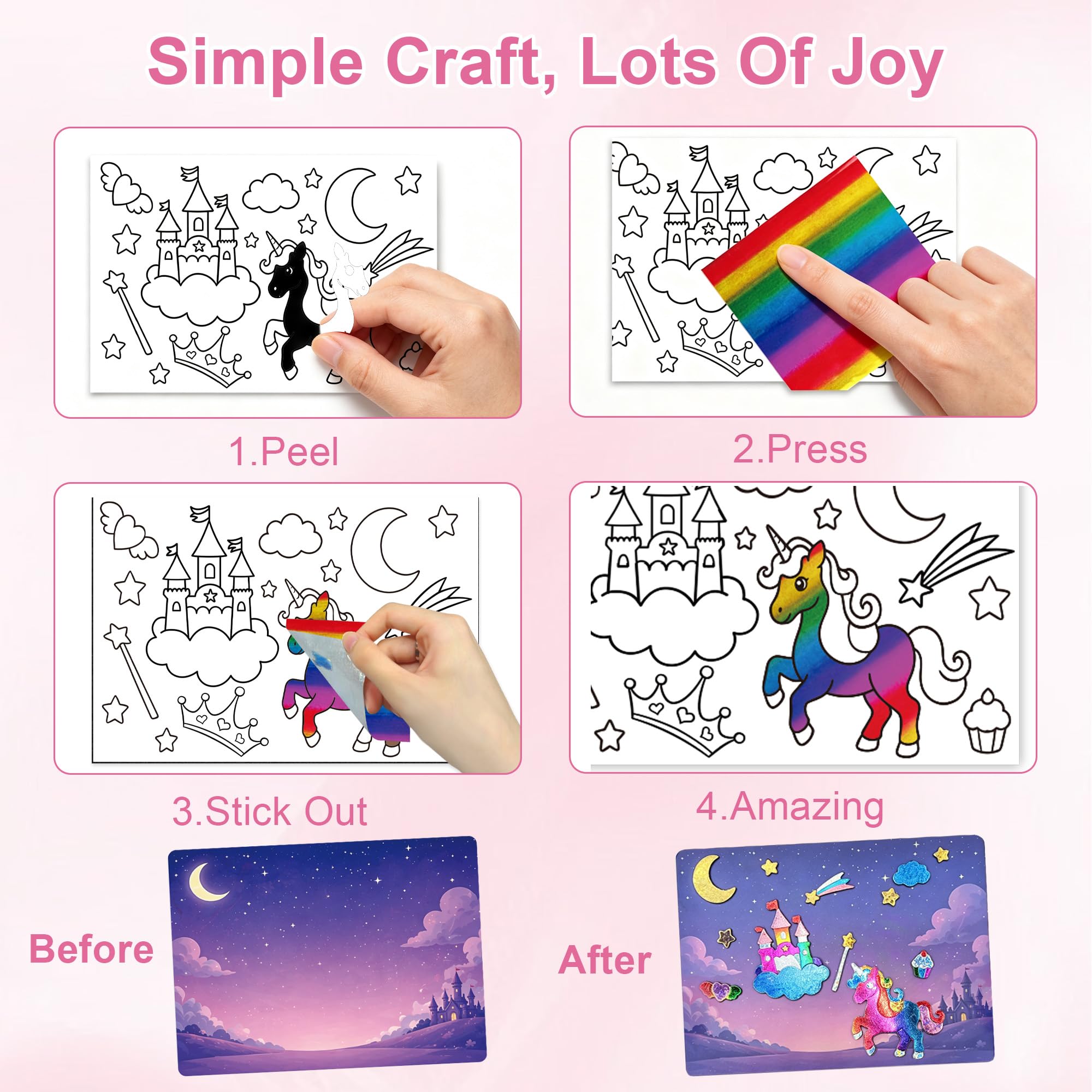 Kit da 24 fogli lucidi per bambini, adesivi fai da te per principesse, per | Bomboniere, Goodie bag stuffers, premi in classe, attività di viaggio, arte lamina fai da te, adesivi principessa