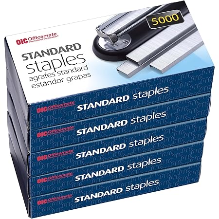 Officemate Standard Staples, 5 Boxes General Purpose Staple (91925)