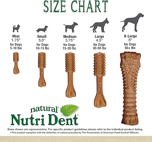 Miniatura 5 de Nylabone Nutri Dent Dog Dental Treats - Limpieza natural de dientes y ambientador de aliento - Golosinas dentales para perros - Sabor filet mignon,