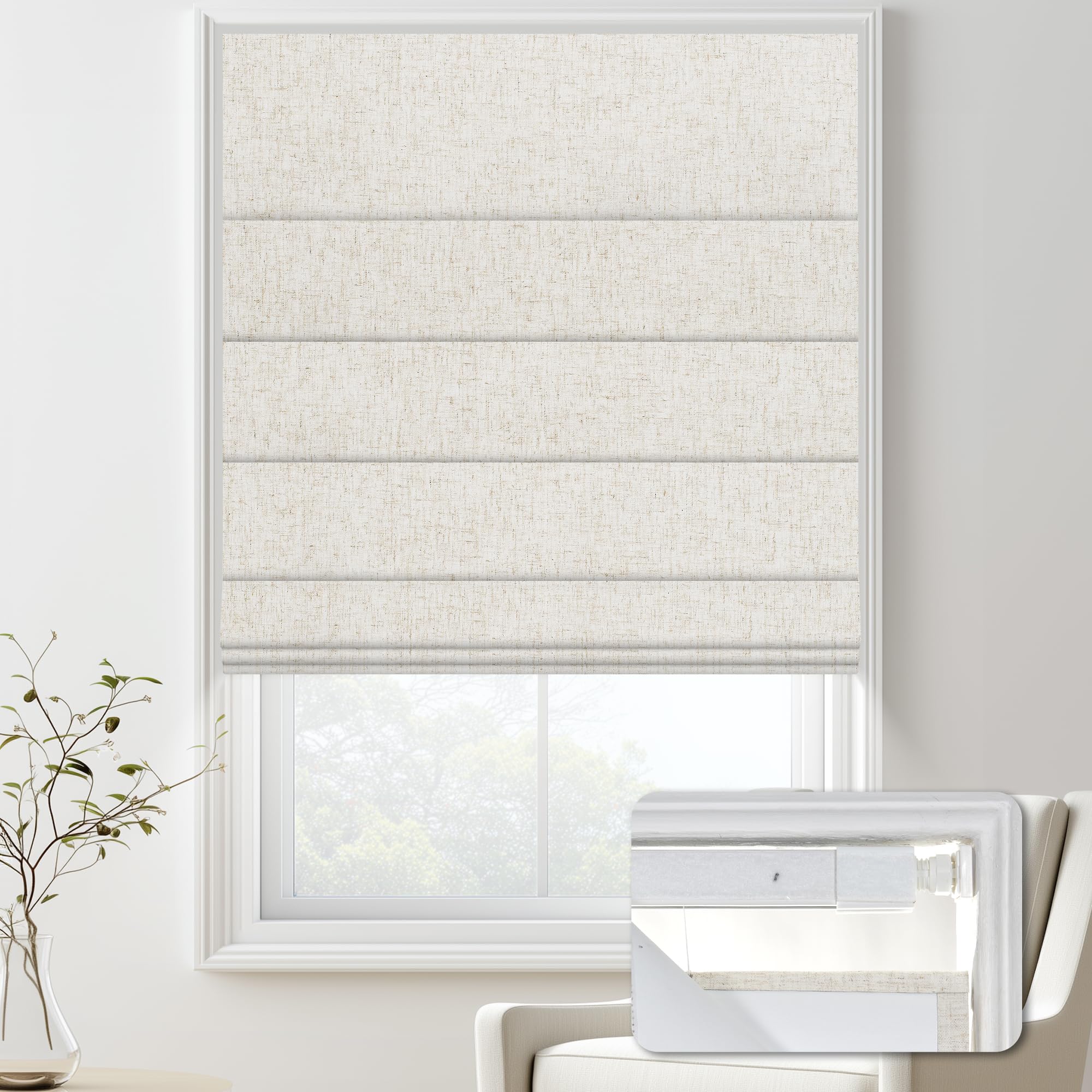 Photo 1 of Doing-X Blackout Roman Shades - 29"W x 64"H