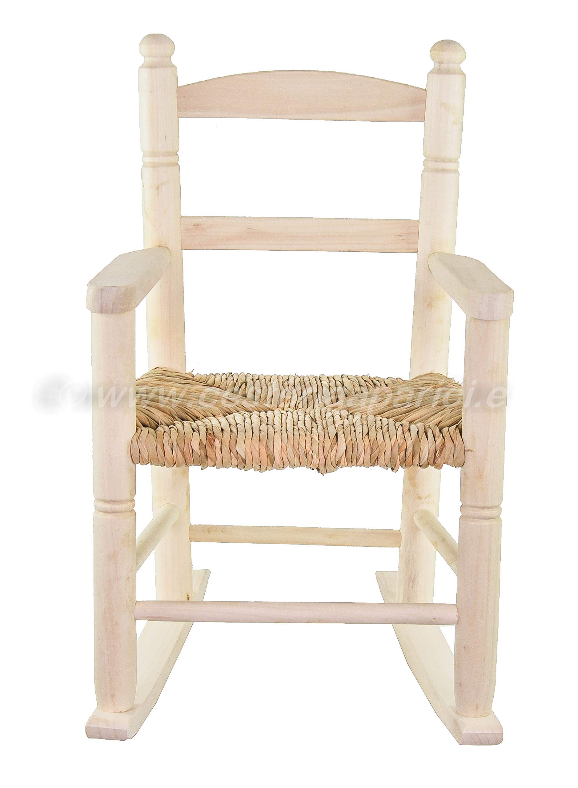 Cesteria Aparici Mecedora de Enea Infantil Madera Natural - 8158 - Asiento 28cm x32cm-Alto Asiento 28cm-Alto Respaldo 51cm