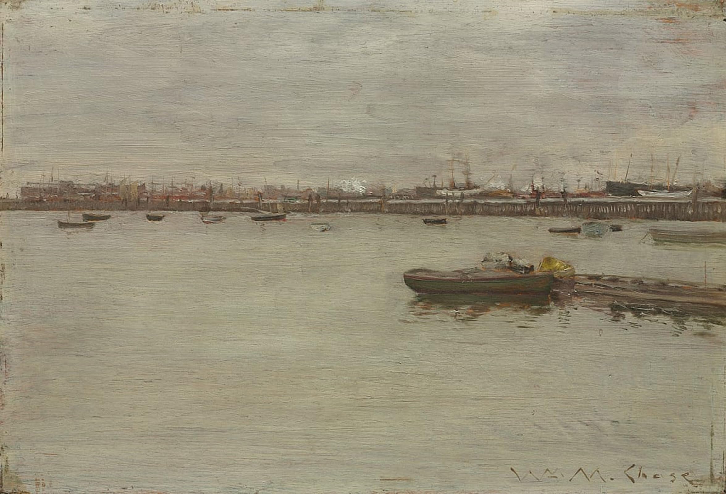 ARTXLXXBN Famous Painting Art Wall Decor Abstract Art Picture Gray Day on the Bay by William Merritt Animal Pictures for Home Decor 60x90cm